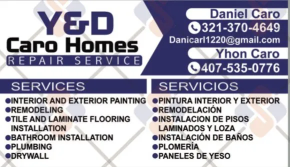 Slide of Y&D caro homes