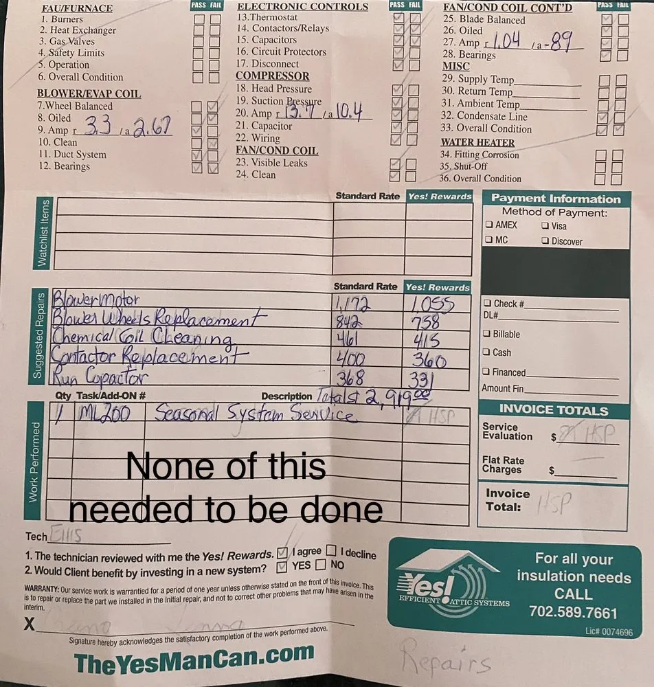 Slide of YES! Las Vegas Air Conditioning & Plumbing