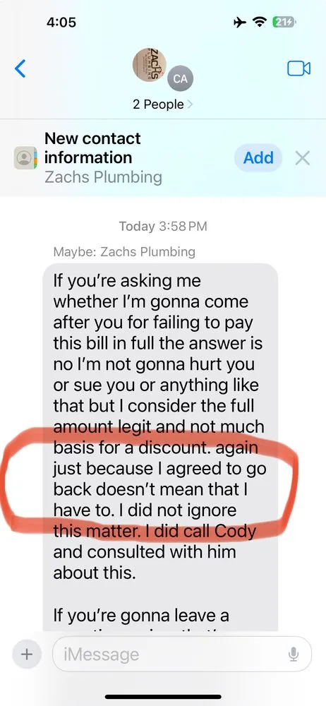 Slide of Zach's Plumbing